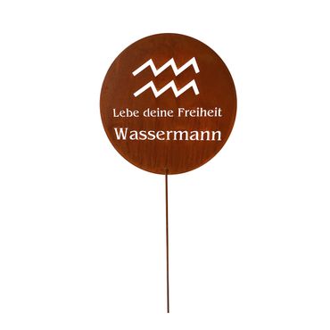 Gartenstecker Sternzeichen Wassermann, Edelrost
