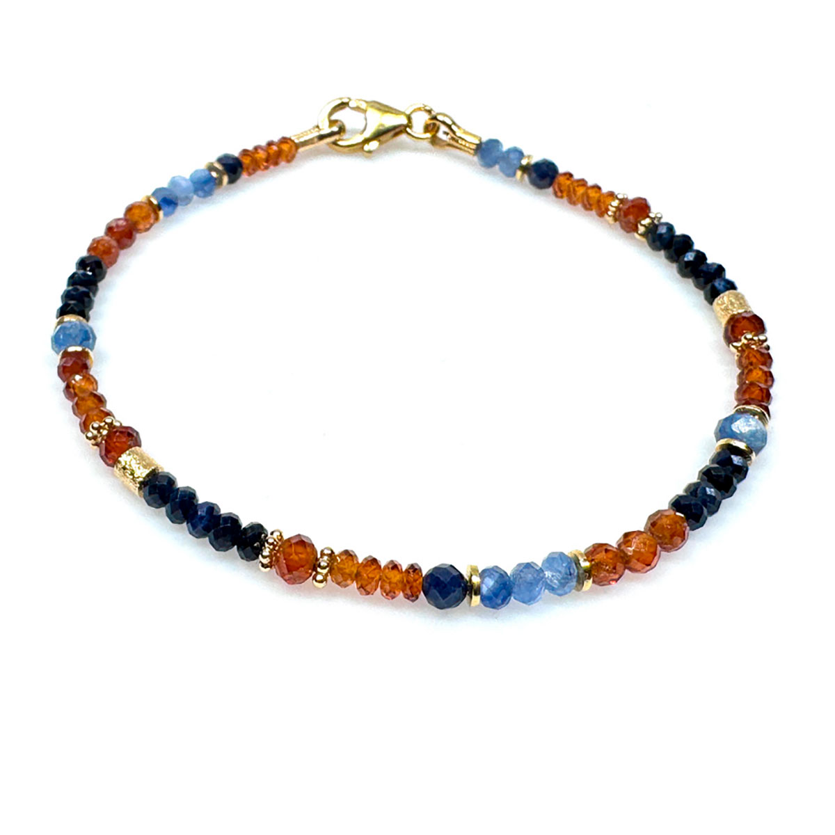 Collier mit Kyanit, Saphir, Hessonit