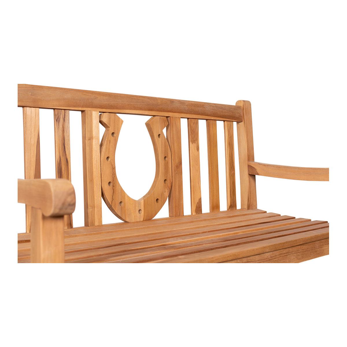 Teak-Gartenbank Hufeisen