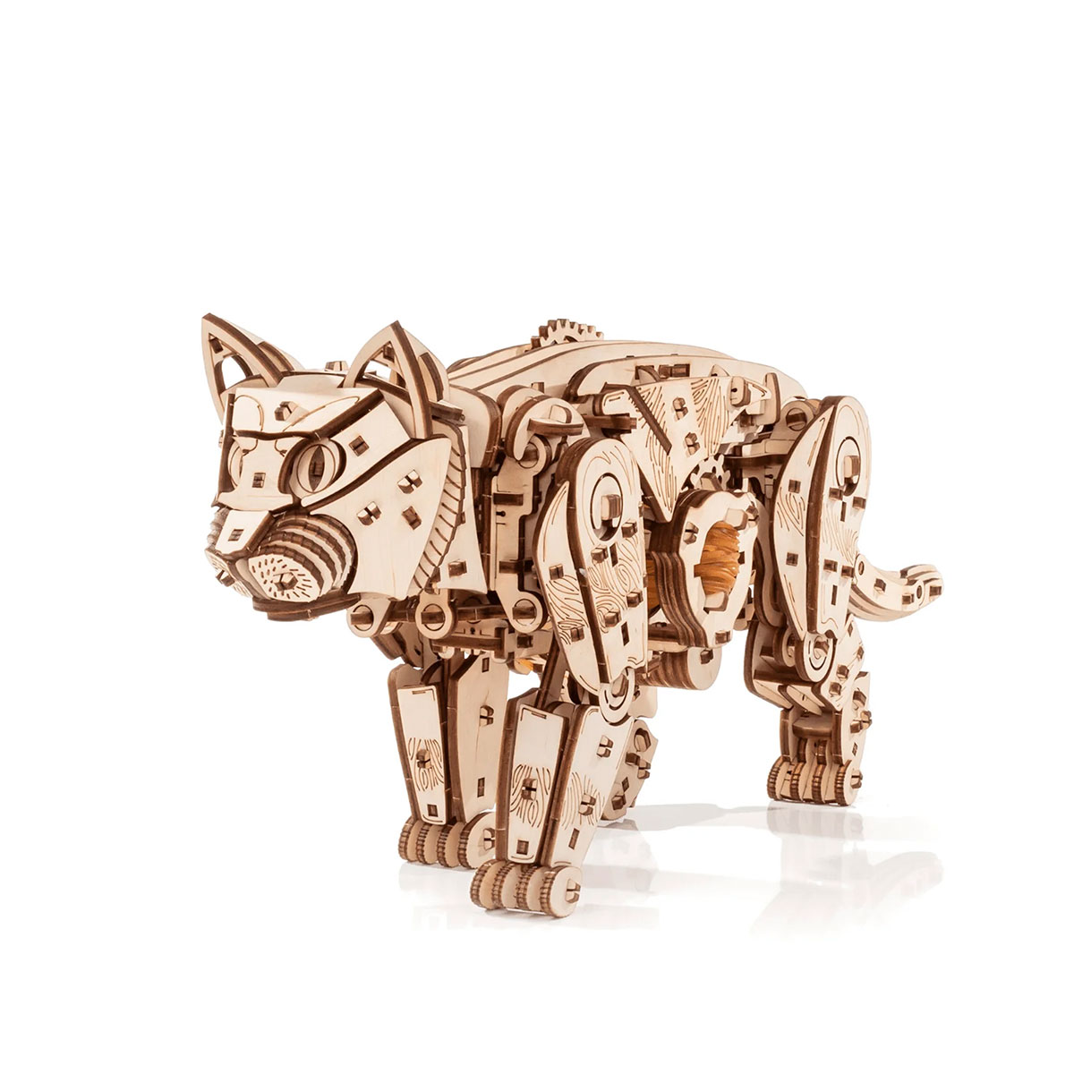 3D-Holzpuzzle Mechanische Katze