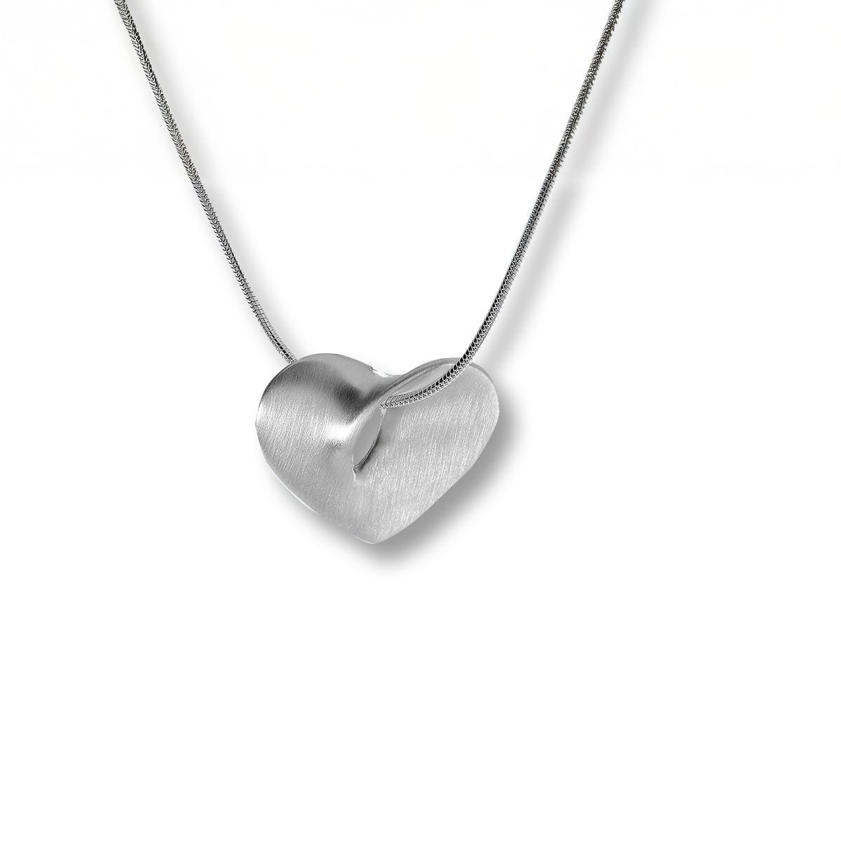 Kettenanhänger Herz gedreht, mit Kette