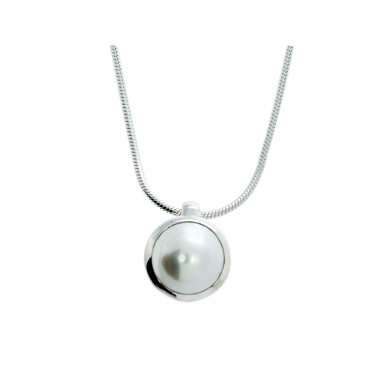 Perle Kettenanhänger rund, mit Kette