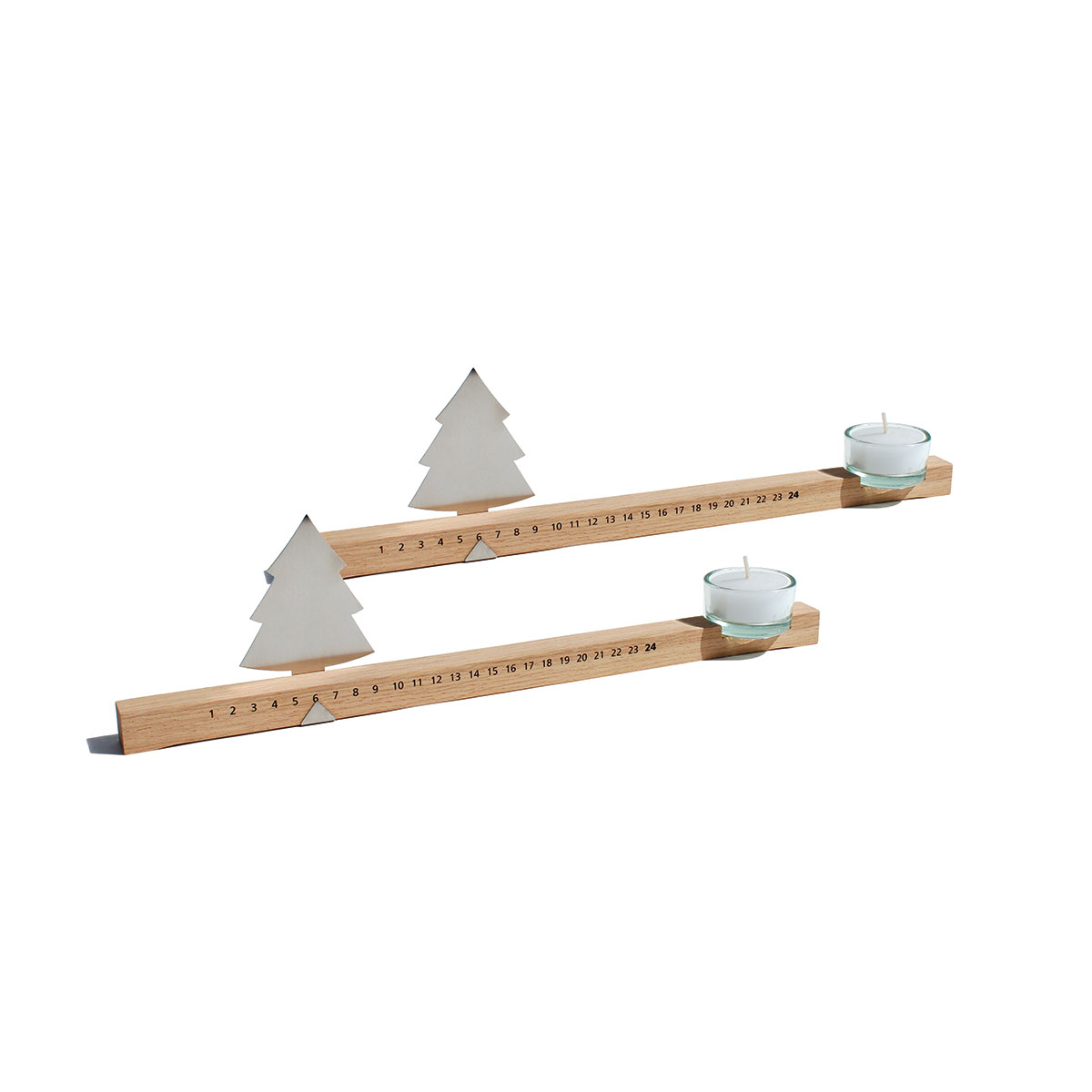 Adventsleiste, Eiche, Metall