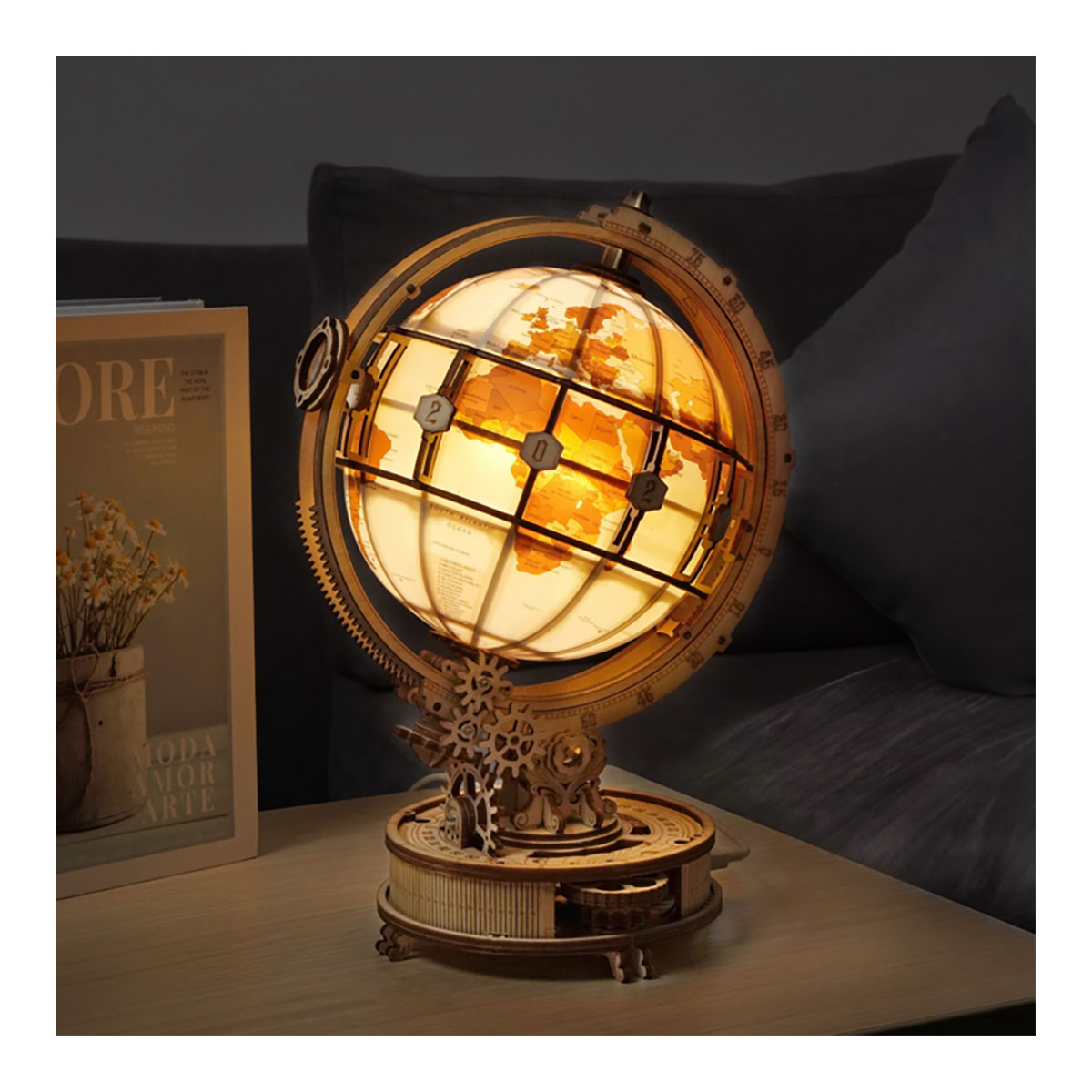 3D-Holzpuzzle, Globus, beleuchtet