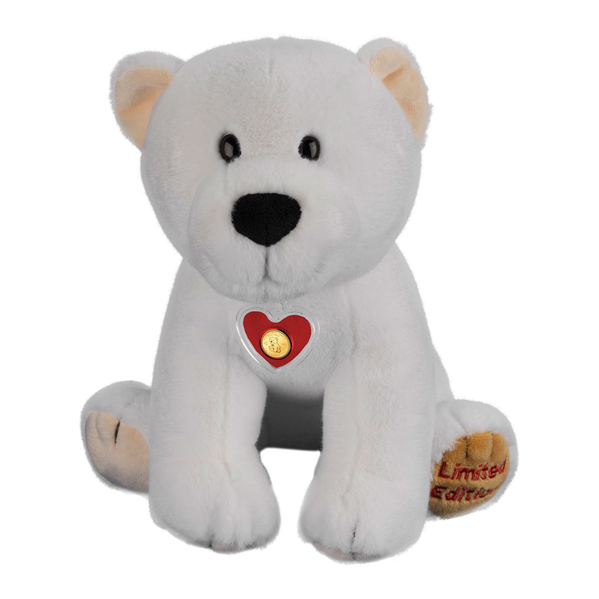 Goldmünze mit Plüsch-Eisbär "Nanook"