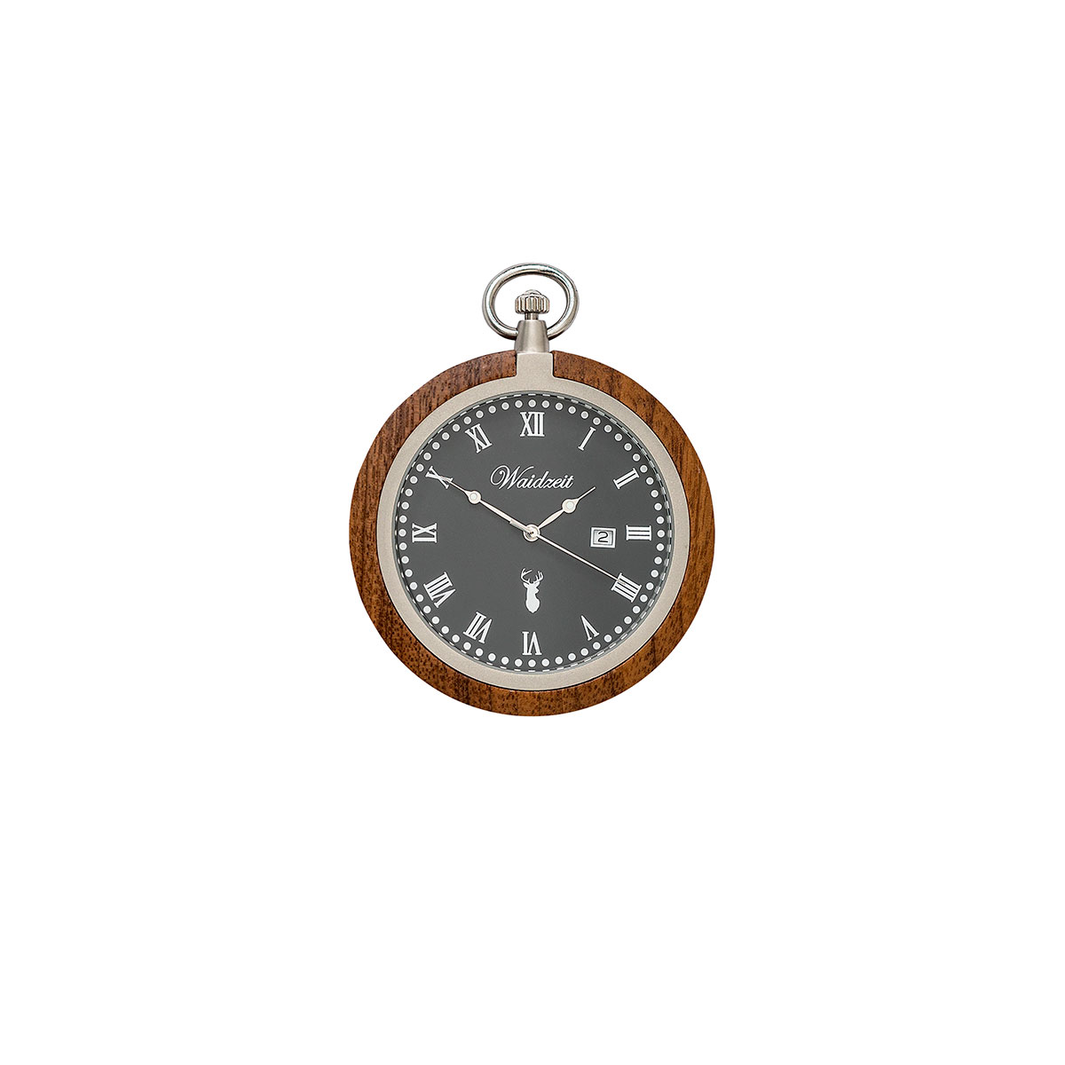 Taschenuhr Walnuss Zeitreise