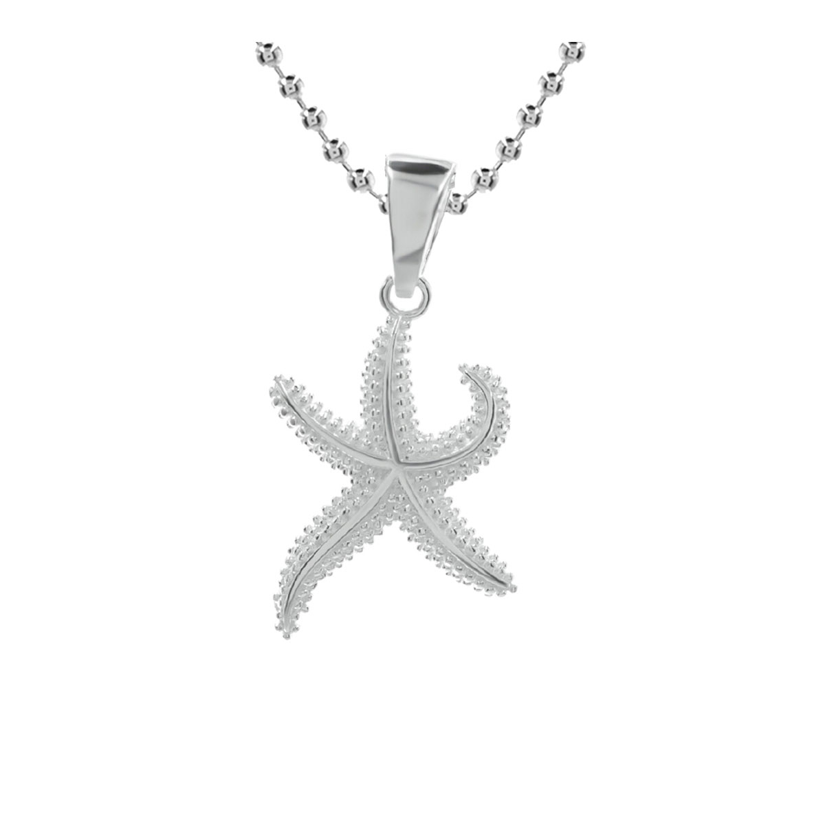 Kettenanhänger, Seestern klein 925 Sterling Silber, inkl. Kugelkette (50cm)