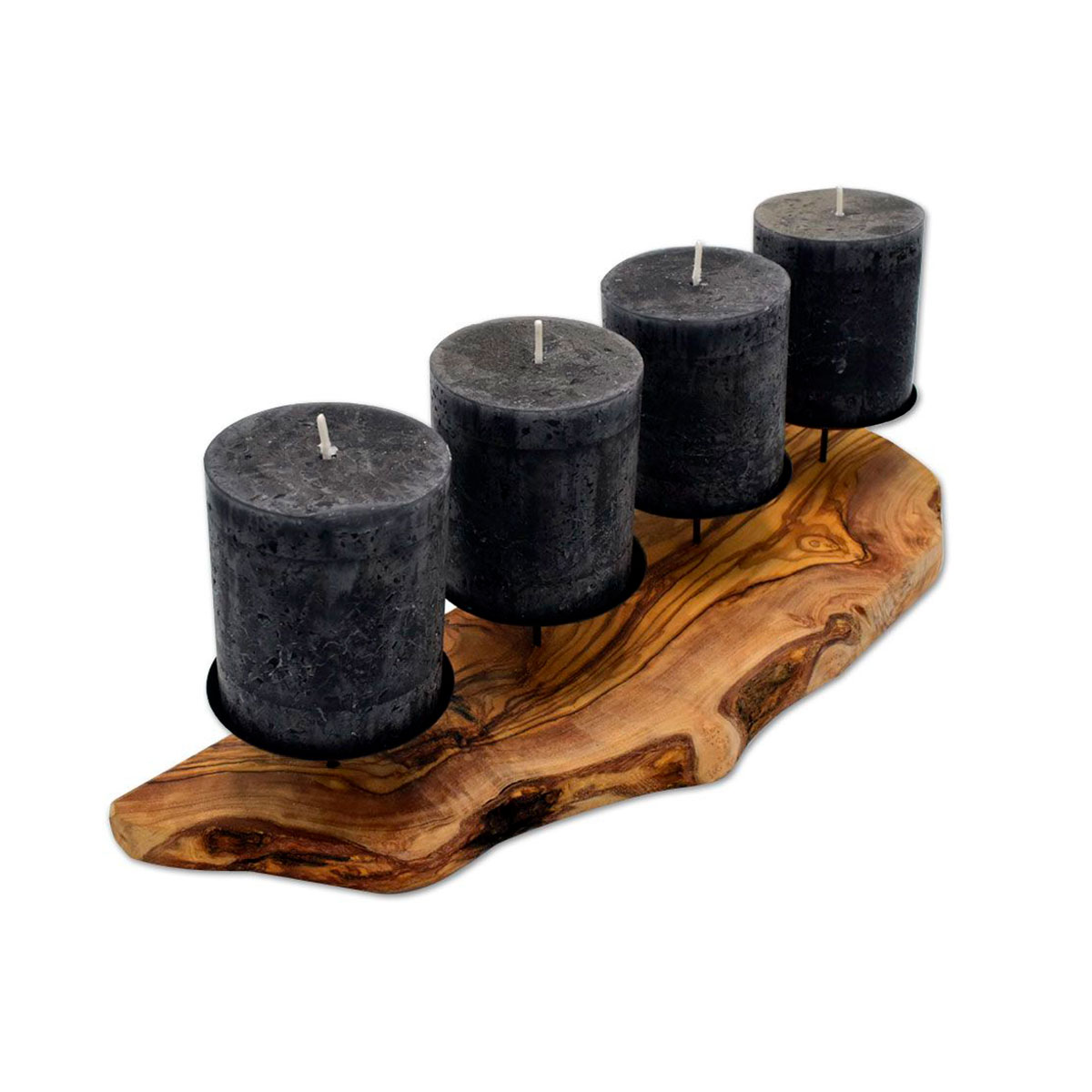 Kerzenhalter ADVENT-RUSTKAL aus Olivenholz