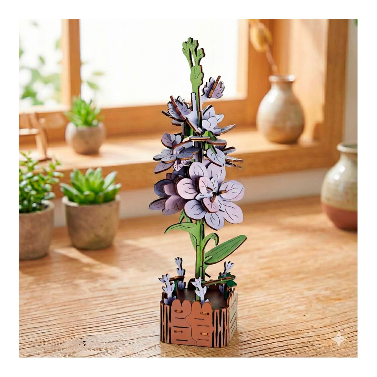 3 D Holzpuzzle - 2er Set Blume, Veilchen + Hyazinthe