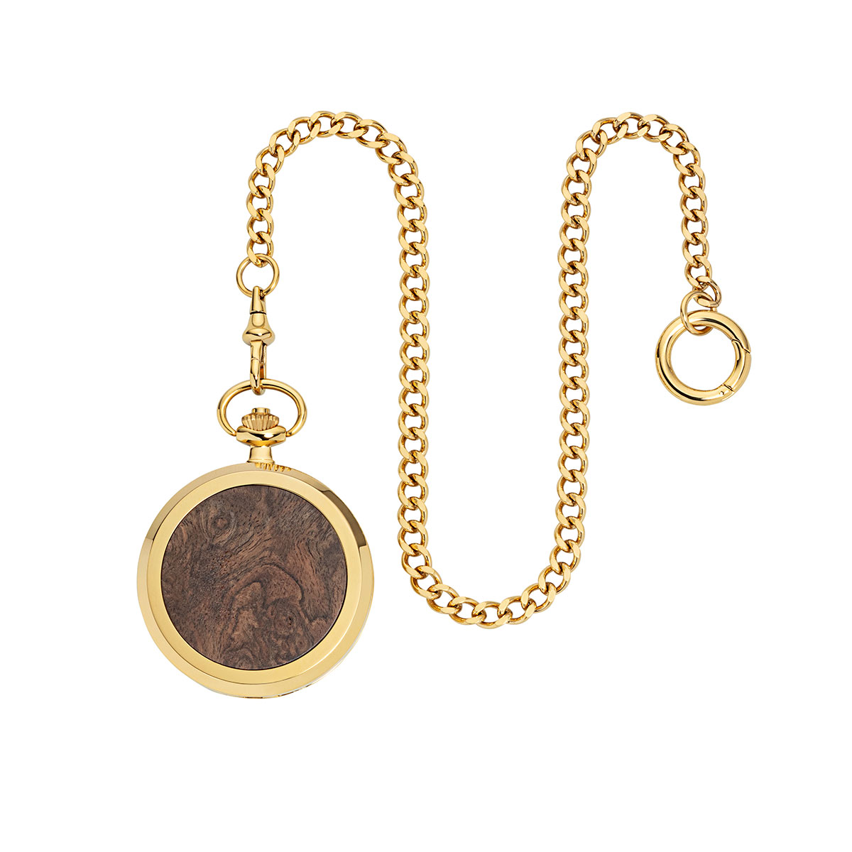 Skeletttaschenuhr Wurzelholz Gold m. Gravurmöglichkeit