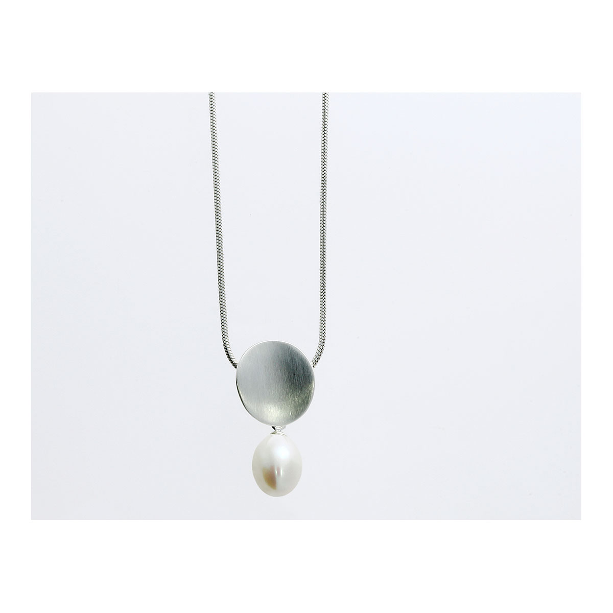 Anhänger Silber mit Süsswasserperlen-Tropfen, inkl. Kette
