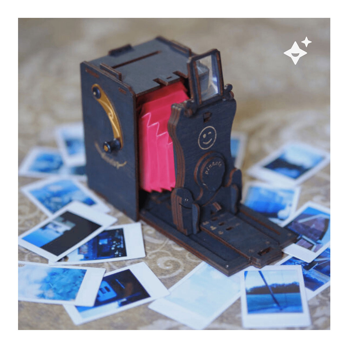 3D-Holzpuzzle, Sofortbildkamera Bausatz, inkl. Fujifilm Instax (für 10 Aufnahmen)