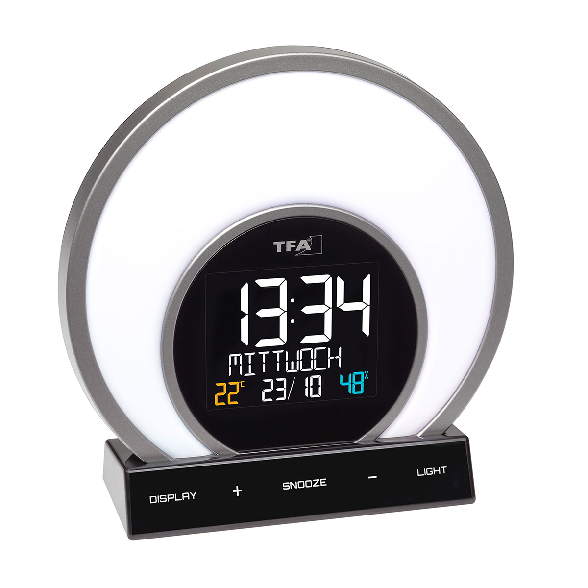 Lichtwecker mit Farbwechsel-Stimmungslicht und Raumklima