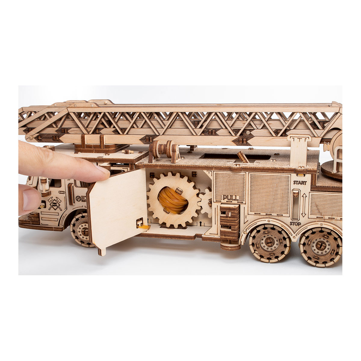 3D-Holzpuzzle Mechanisches Feuerwehrauto