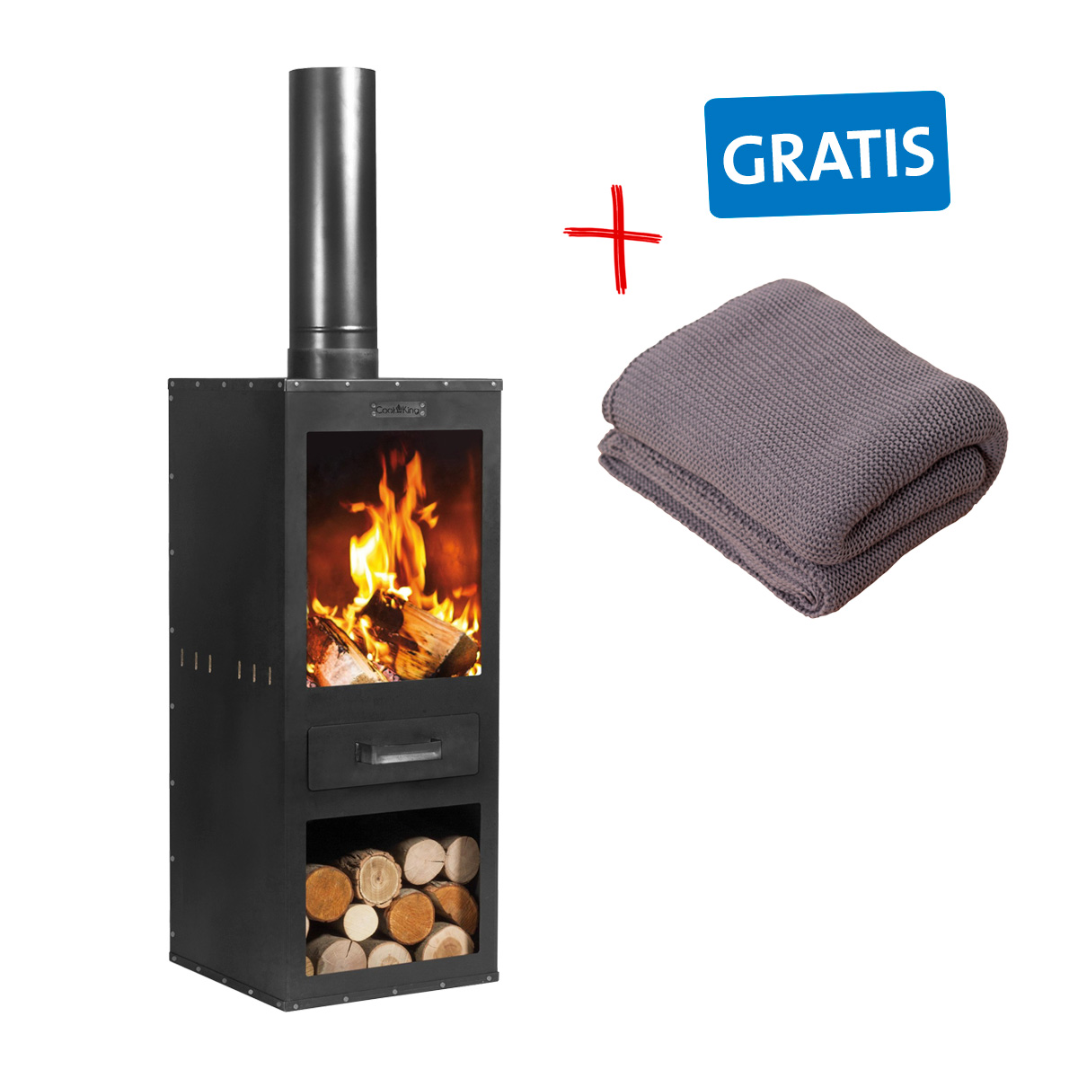 Vorteilsaktion: Gartenofen Delaware - 150 cm inkl. gratis Kuscheldecke