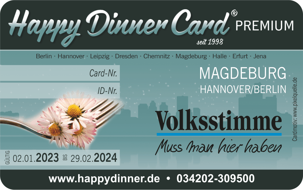 Happy Dinner Card - Region Magdeburg/Berlin/Hannover