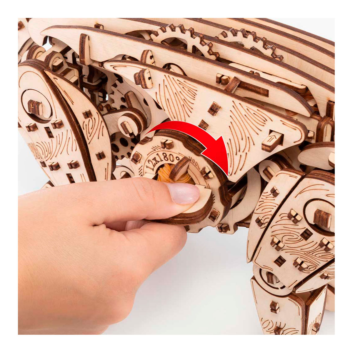 3D-Holzpuzzle Mechanische Katze