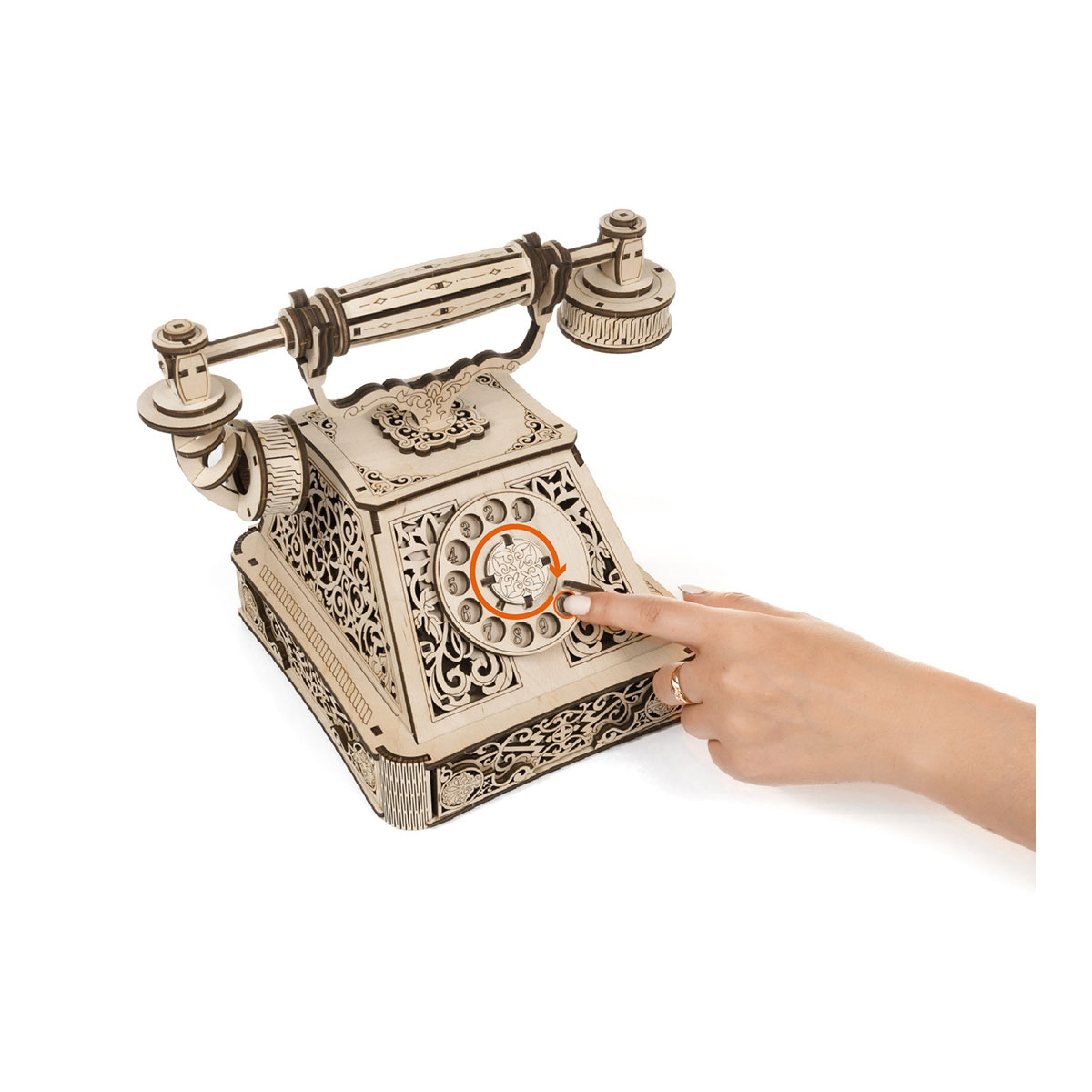 3D-Holzpuzzle, Retro Telefon