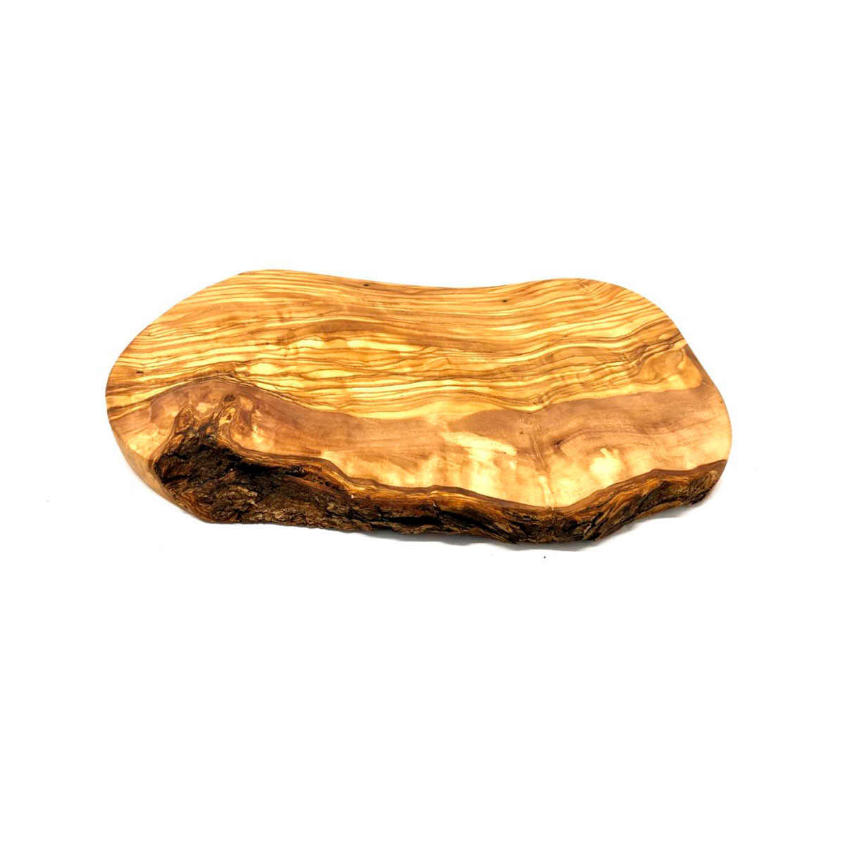 Schneidebrett rustikaler Rand aus Olivenholz 25 - 29 cm