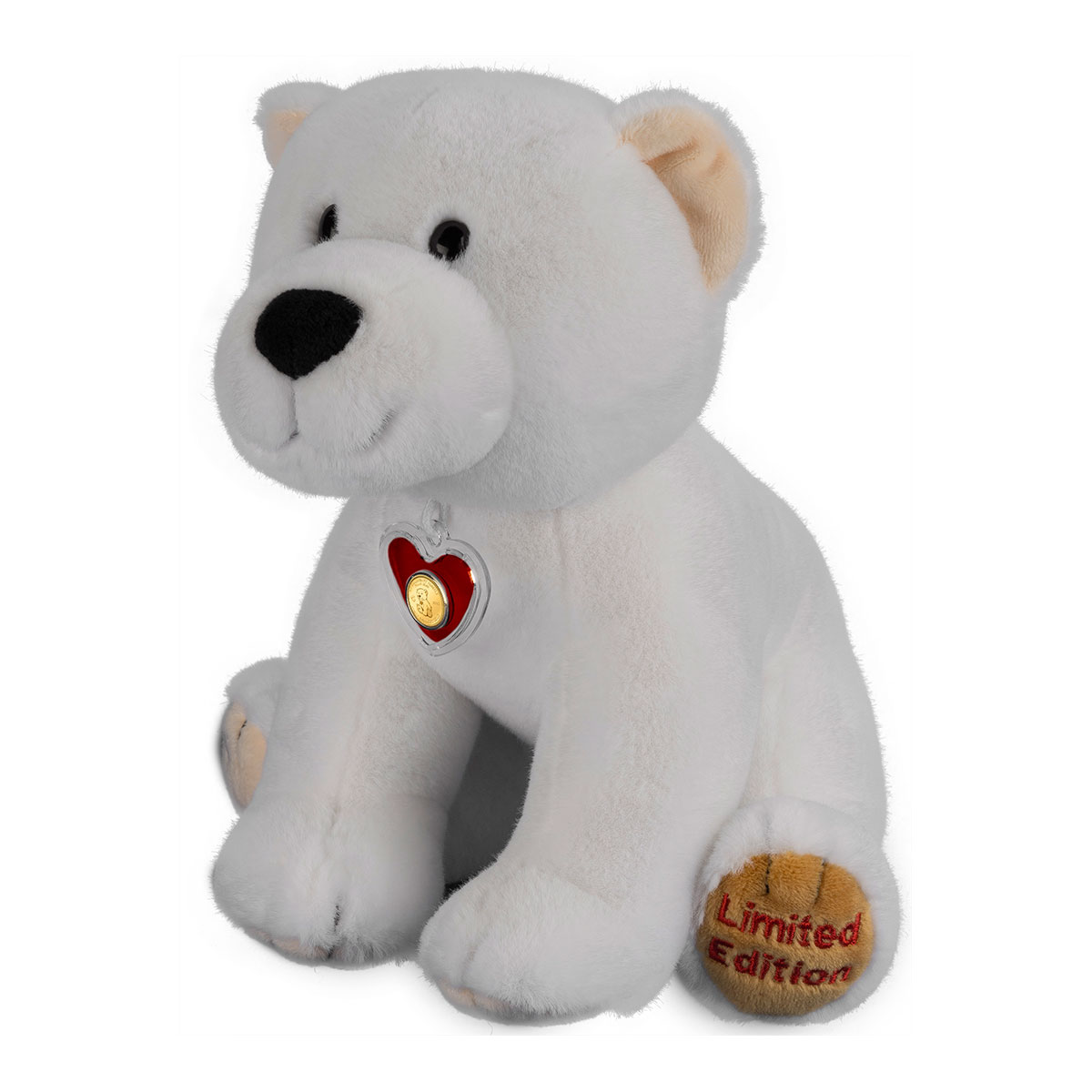 Goldmünze mit Plüsch-Eisbär "Nanook"