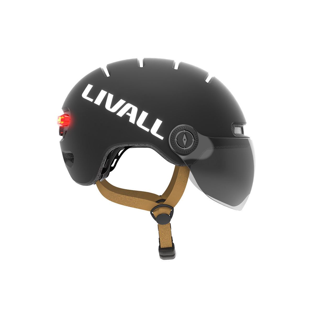 Fahrradhelm mit Visier, Bremslicht und SOS-Alarm