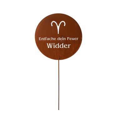 Gartenstecker Sternzeichen Widder, Edelrost