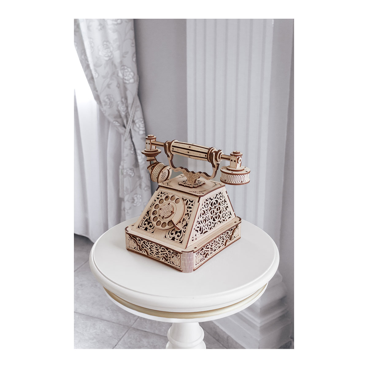 3D-Holzpuzzle, Retro Telefon